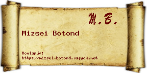 Mizsei Botond névjegykártya